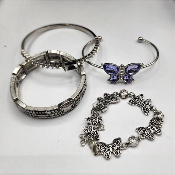 Lot of bracelets & bangles 4 silver butterfly - Picture 1 of 3